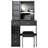 Small Size Left Drawer Desktop Vanity Table + Cushioned Stool, Extra Large Sliding Mirror, Multi Layer, High Capacity Storage Fashionable Dresser, Suitable For Small Space, EPA,GCC,UL Certificate-489521137