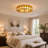 Sandston 16" 3-Light Dimmable Tiffany Stained Glass Flush Mount Ceiling Light