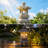 Japanese Resin Lantern, Garden Statue, Lighted Roof Outdoor Use