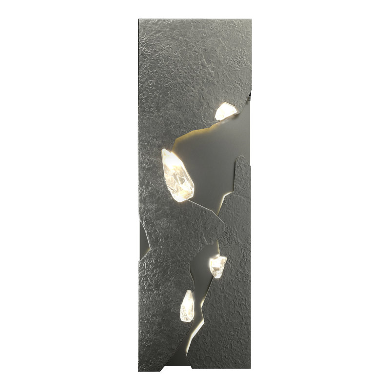 Trove 1 - Light LED Dimmable Flush Mounted Sconce, Sterling with Clear Crystal 