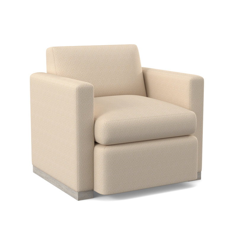Chaise pivotante Ledger, Bisque, 100 % polyester ivoire filigrane
