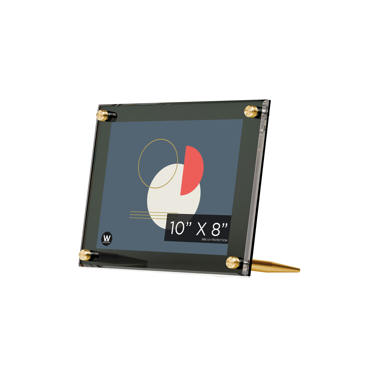 Color Back 8" x 10" Picture Frame, Slate/Gold