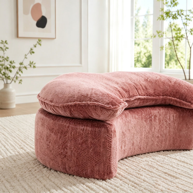 Repose-pieds Lazy Sofa, pouf indépendant, Rose