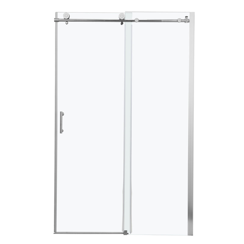 Paroi de douche coulissante simple l 48 po x H 76 po, porte de douche 5/16 po (8 mm), chrome