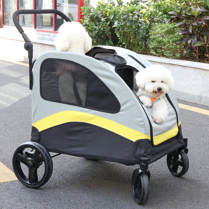 Aisha Pet Stroller With Divider for 2 dogs