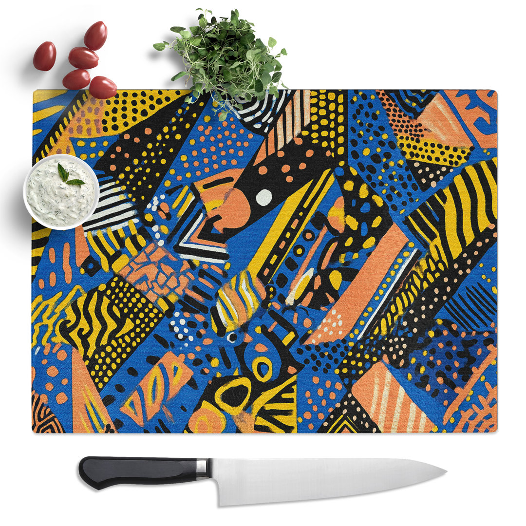 Tribal Pattern Vol.1  Glass Chopping Board