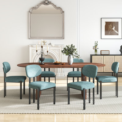 Ensemble de table de salle à manger ovale à double piédestal