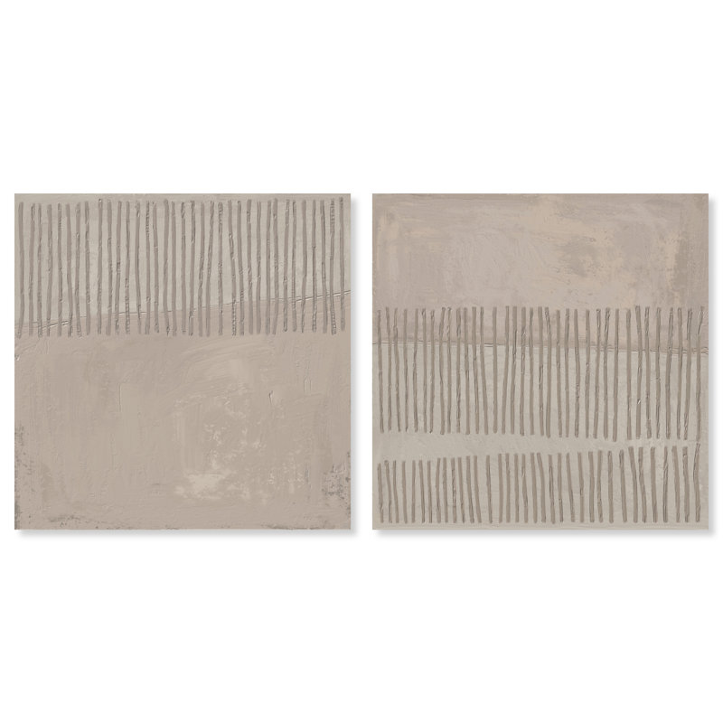Minimal Fence Set Canvas Abstract Print by Oliver Gal, Black Frame, 12 x 12, 16"H x 16"W, Gallery Wrapped