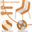 Ensemble de 4 chaises modernes en bloc de couleur, support en métal, siège en PP, assise confortable, visuel tendance, terrasse, balcon intérieur / extérieur à rayures avec blocs colorés en plastique et en beige, orange,-1935831500