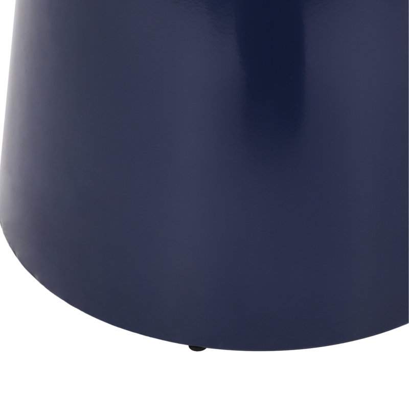 Table d'appoint chic en métal bleu marine, l 14,78 po x P 14,78 po x P 20,77 po, structure en fer, table moderne sans assemblage, finition bleu marine, piédestal stable,