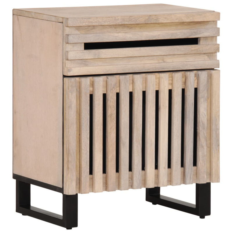 Naiya 50cm W Steel Bedside Table, Natural
