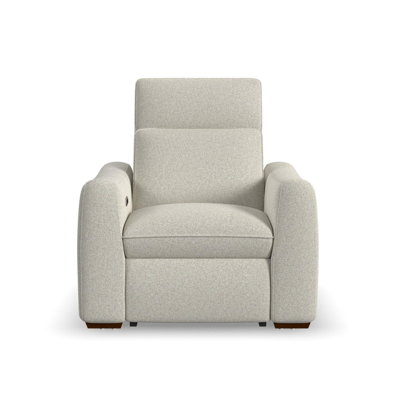 Fauteuil inclinable électrique Brigham avec appuie-tête et soutien lombaire électriques, Polyester sable argenté brun clair