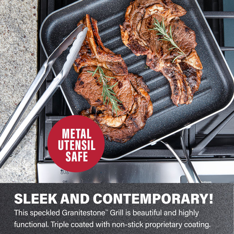 Granite Stone 10.25" Nonstick Square Grill Pan