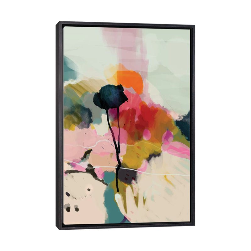 Paysage Abstract, Distressed Black Frame, No Matte, 26" H x 18" W x  1.5" D