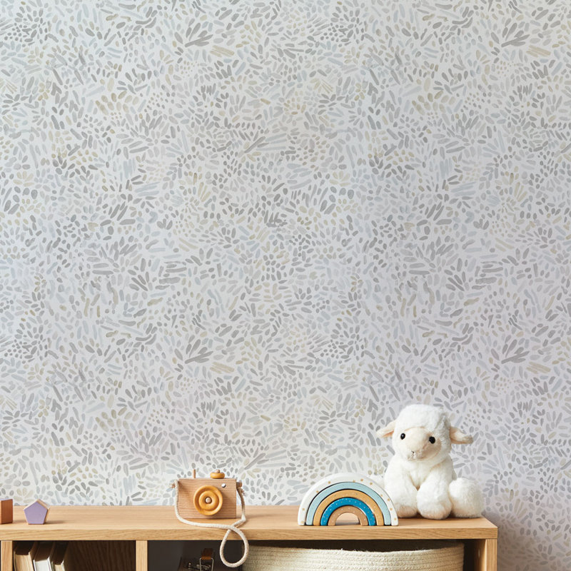 16.5' L x 20.5" W Peel and Stick Wallpaper Roll, Stone Gray
