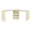 Bureau en L 90 po avec 3 tiroirs, bureau rotatif à 360 ° en bois, bureau de direction, bureau d'angle-1390261779