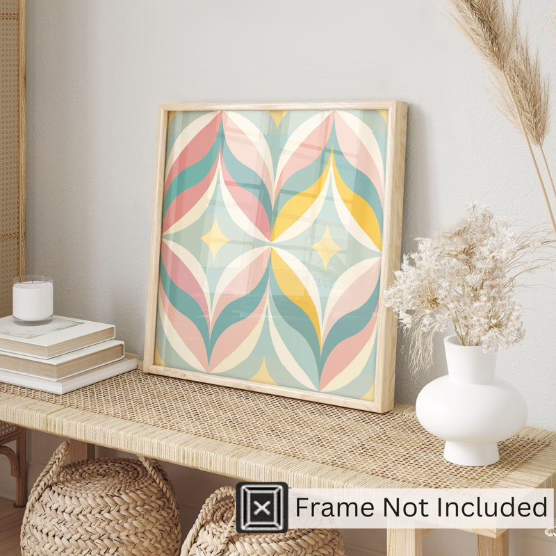 Abstract Retro Groovy 70s Pattern VI Retro Unframed Art Print, 10" H x 10" W