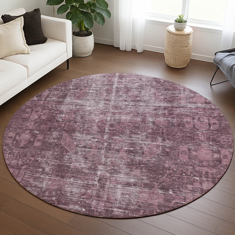 Tapis intérieur / extérieur rouge Delaura, 8 pi x 8 pi