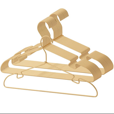 Non-Slip Clothes Hangers, Lightweight Sturdy And Bulk Space-Saving Hangers For Pants, Skirt, Shirt, Dress, Tie, 20 Pack, (Gold)