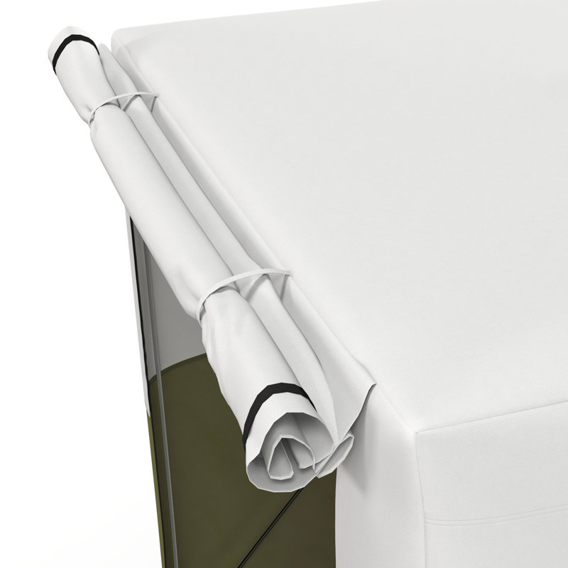 2m x 2m Fibreglass Patio Gazebo, White/Green