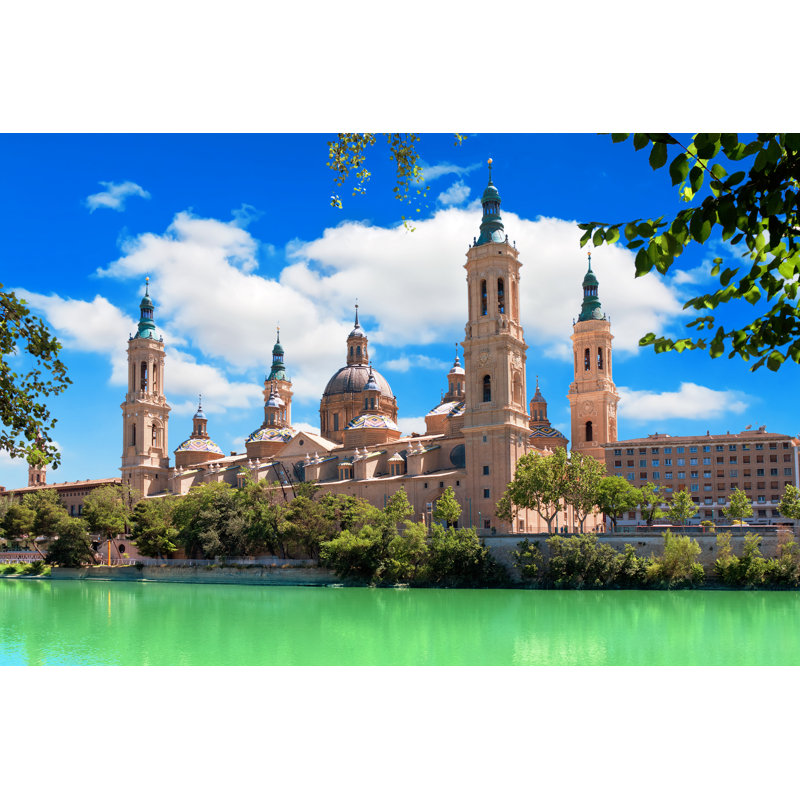 La cathédrale Eloiseau et l'Èbre à Saragosse. Aragon, Espagne sur toile par Mmeee, photographie, H 8 po x l 12 po x P 1,25 po