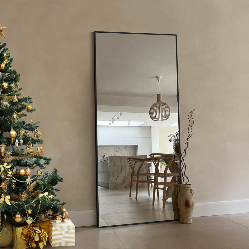 Miroir pleine longueur Mirta, Noir, 56 po x 15 po