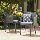 Hiro Wicker Outdoor Dining Armchair with Cushion