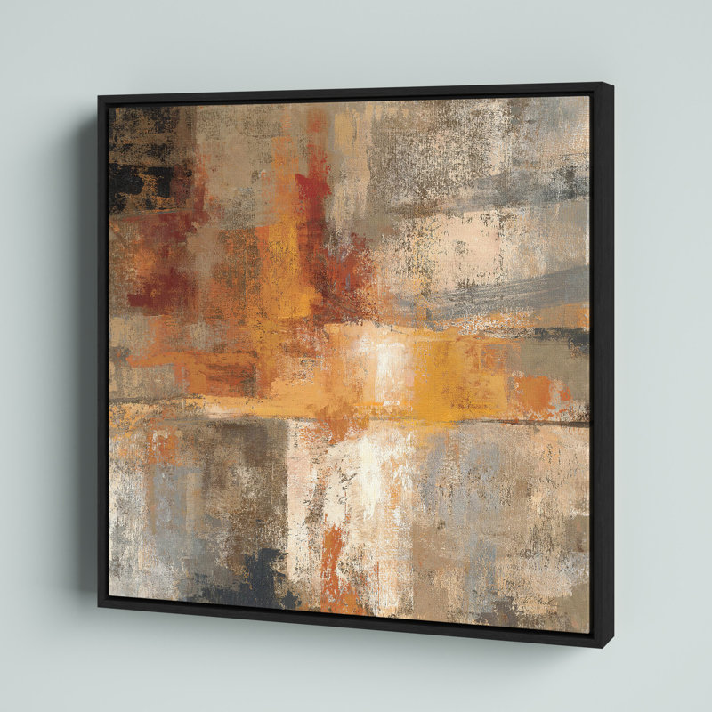 «Silver and Amber Crop» par Silvia Vassileva, reproduction d'art sur toile, H 16 po x l 16 po x P 1,87 po, Cadre noir