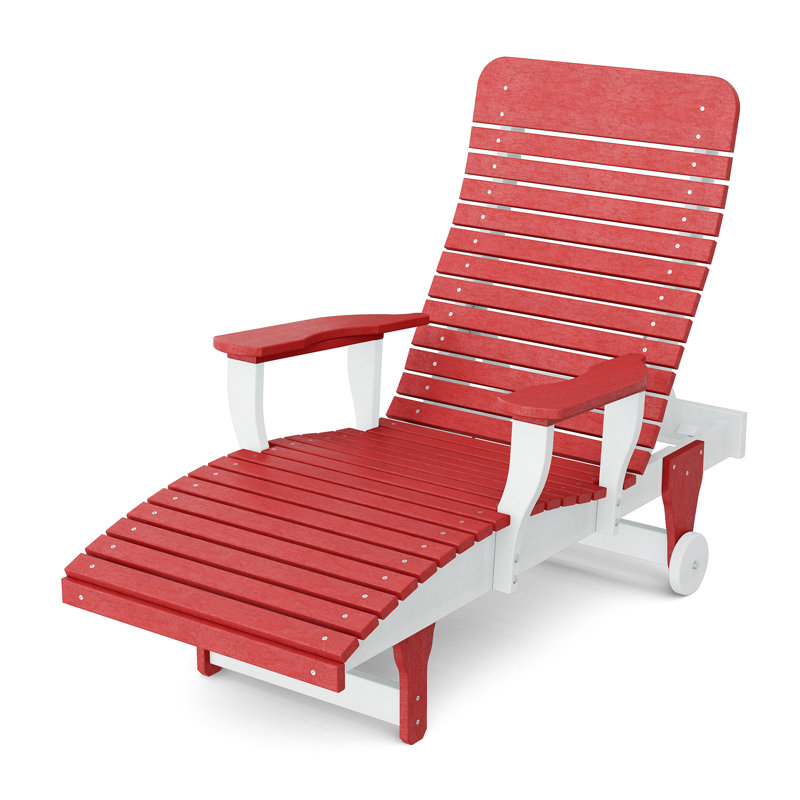 Chaise longue inclinable Signature, Rouge cardinal / blanc