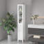 Armoire de rangement pour salle de bain de 66,92 po de hauteur avec tablettes réglables, armoire autoportante mince à 1 porte avec anti-basculement, compartiments ouverts, pour la maison, petits espaces, salle de bain, cuisine, salon, blanc