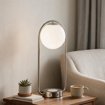 19.25-Inch-Long Neilsen Retro Table Lamp W/ Charging Station And Usb Port