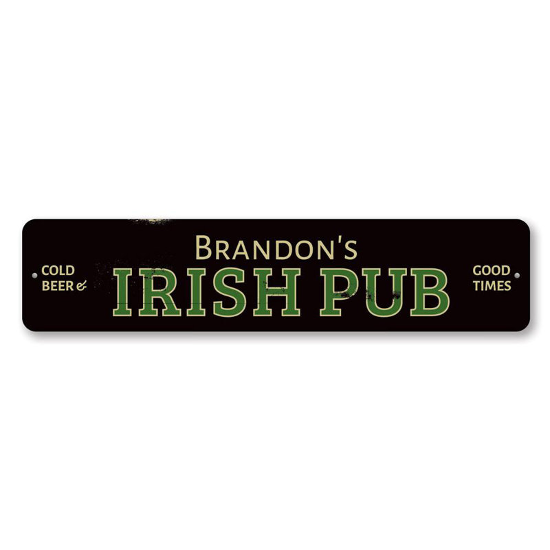 Enseigne irlandaise Good Times, H 4 po x l 18 po x P 0,04 po