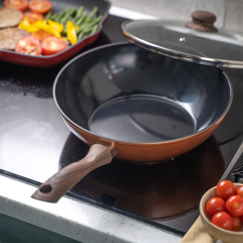 Belfry Kitchen Fowler Non-Stick Stainless Steel Wok with Lid