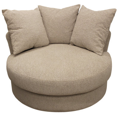 Fauteuil demi-tonneau pivotant en lin Duhaime