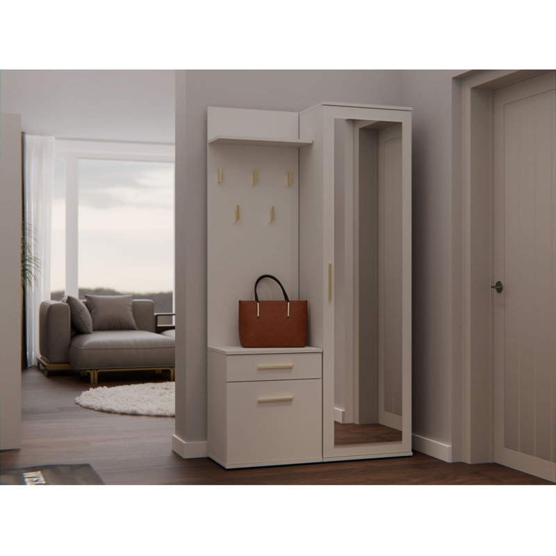 1 Door Laminate Wardrobe, Cashmere