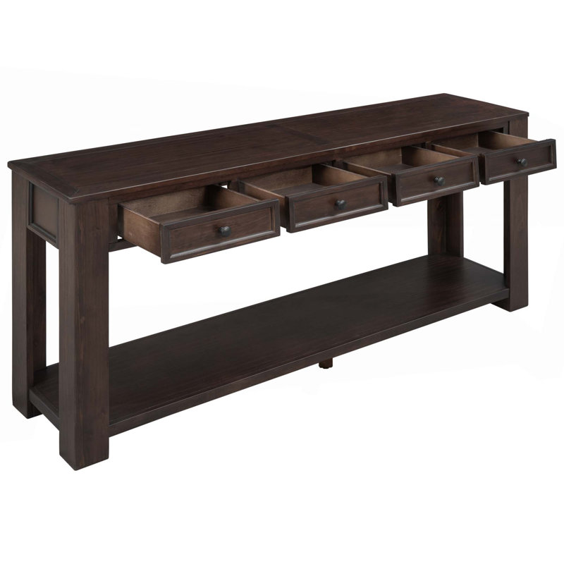 Console Table/Sofa Table With Storage Drawers & Bottom Shelf For Entryway Hallway, Espresso