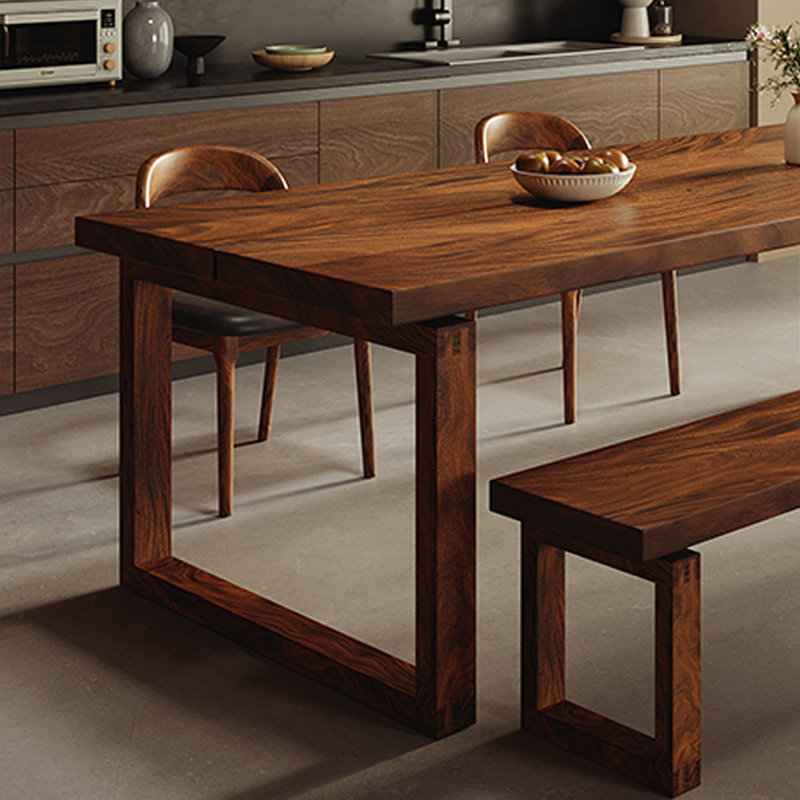 Simple Modern Home Dining Table Walnut Solid Wood Dining Table, 29.52"H x 78.74"L x 31.49"W