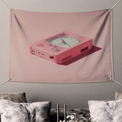 Retro Electronic Clock Wall Tapestry -  Clock Wall Decor