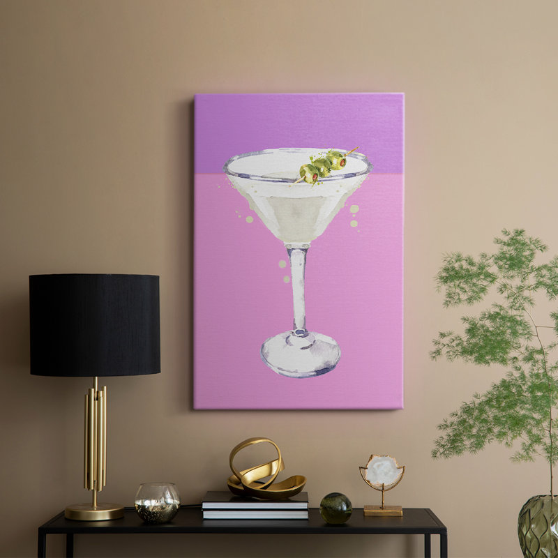Martini néon - Cavas enveloppés de galerie, H 18 po x l 12 po