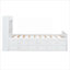 Lit plateforme classique en bois blanc, extensible avec lit gigogne, prises intégrées et rangement pour les chambres à coucher