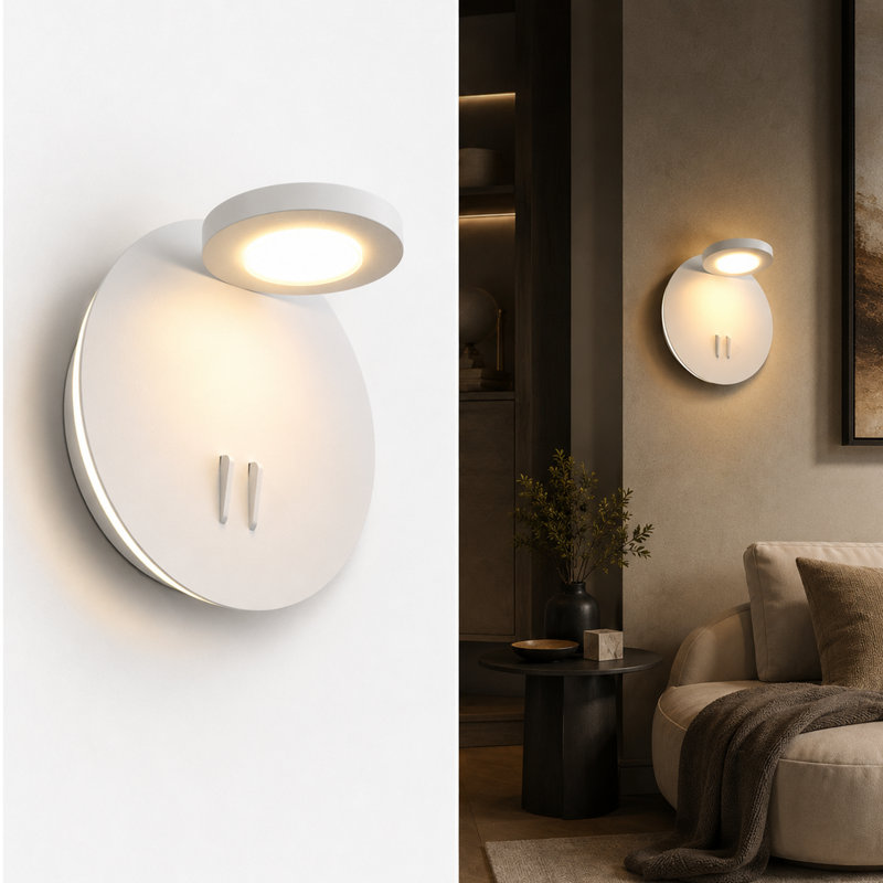 14W LED Wall Sconce Lighting Fixture, Sand White