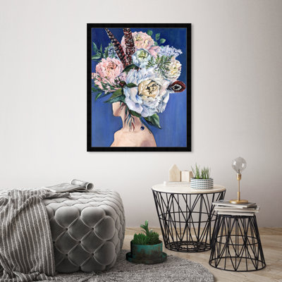 Beautiful Floral Hair - Peinture encadrée sur papier