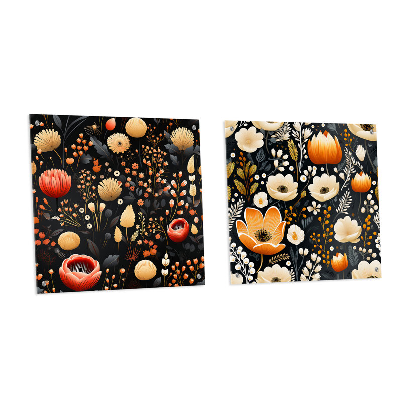 Barnesville - Ensemble de 2 art mural en verre acrylique, H 16 po x l 33 po