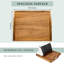Plateau de lit en bois d'acacia, bureau pour ordinateur portable avec coussin amovible, plateau de service - naturel - convient aux ordinateurs portables jusqu'à 15,6 pouces