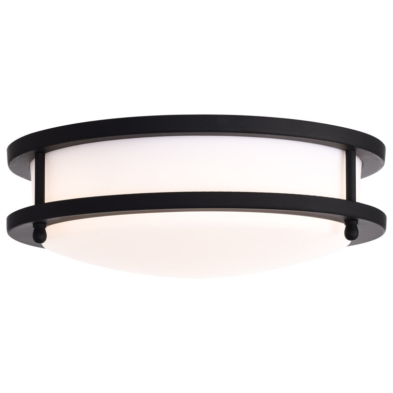 Florez 1-Light Integrated LED CCT Selectable Flush Mount, Matte Black, 3.75" H x 10" W x 10" D