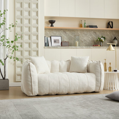 Fauteuil à billes doux avec noyau en mousse haute résilience pour deux personnes. Le confortable canapé inclinable carré est idéal pour les membres de la famille et les amis qui font des jeux, lisent, regardent la télévision