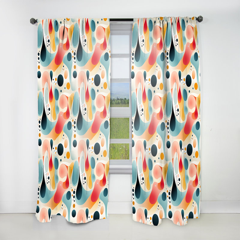 Minimalist Abstraction - rideau en velours moderne - obscurcissant - 1 panneau, L 52 po x L 108 po