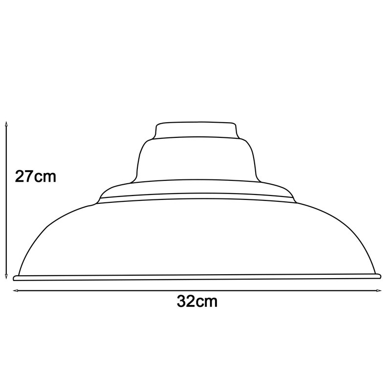 Eutropios 27cm H Metal Bowl Lamp Shade ( Screw On ), Grey