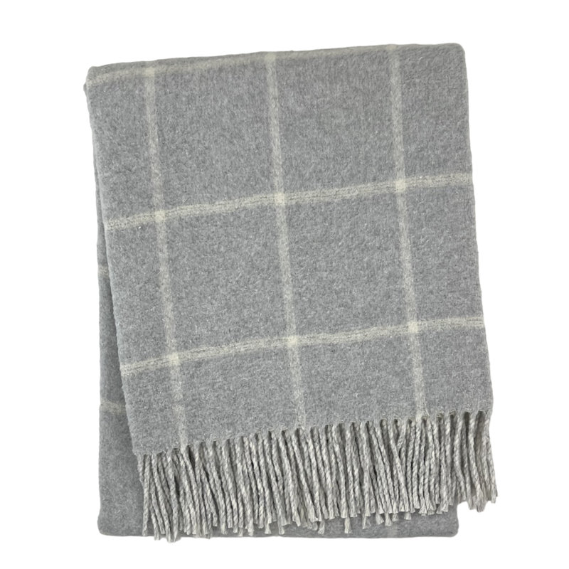 Jeté de vitre, L 67 po x l 50 po, Carreaux gris