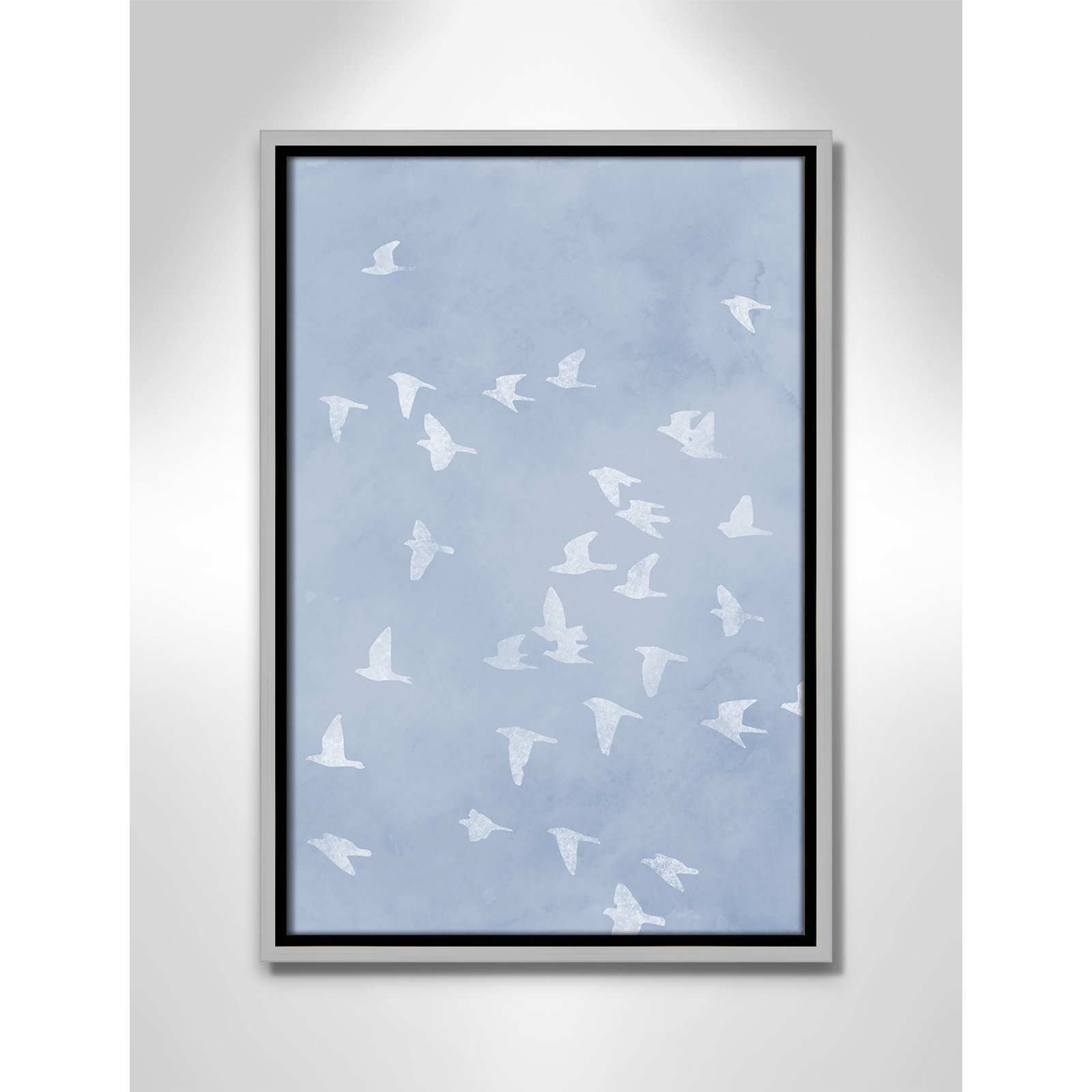 Flying Friends Print by Marcus Prime, 13.5'' W x 19.5'' H, Silver Floater